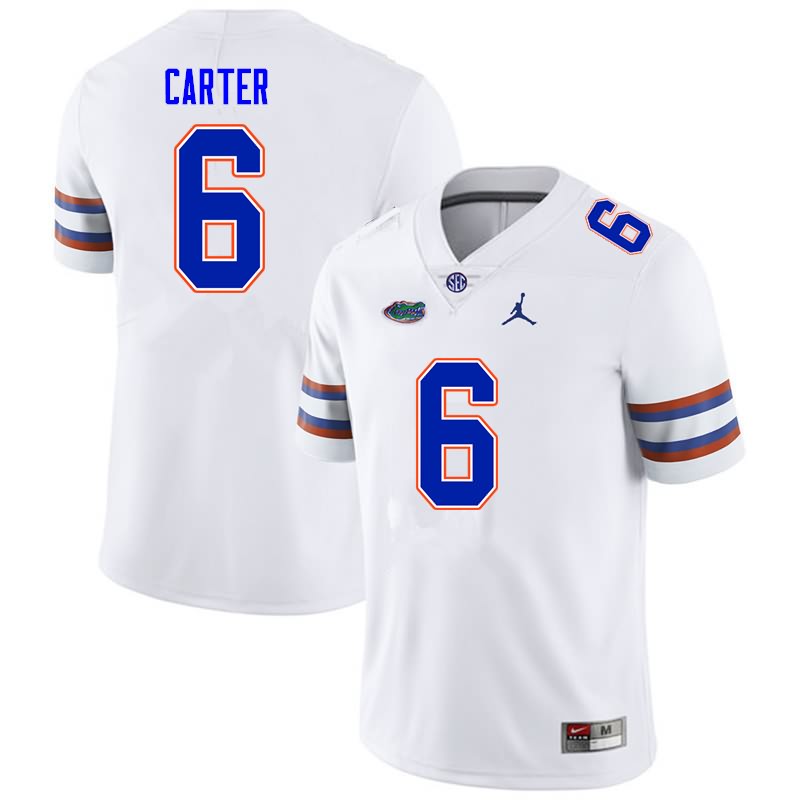 NCAA Florida Gators Zachary Carter Men's #6 Nike White Stitched Authentic College Football Jersey CFJ5464ZV